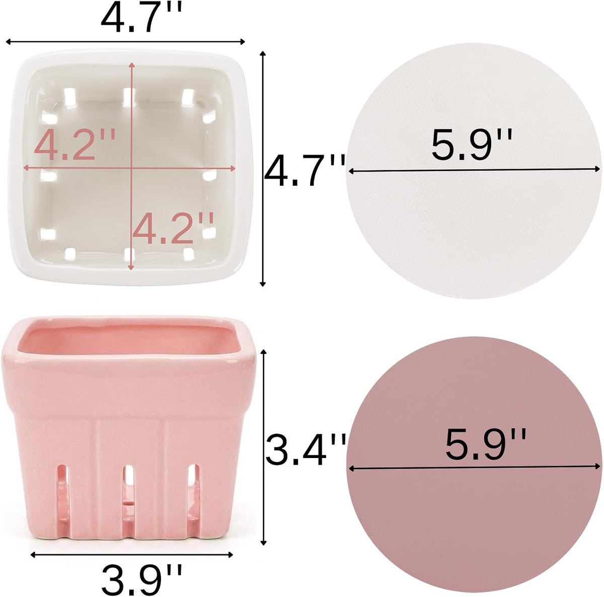KITECHOME Ceramic Berry Baskets