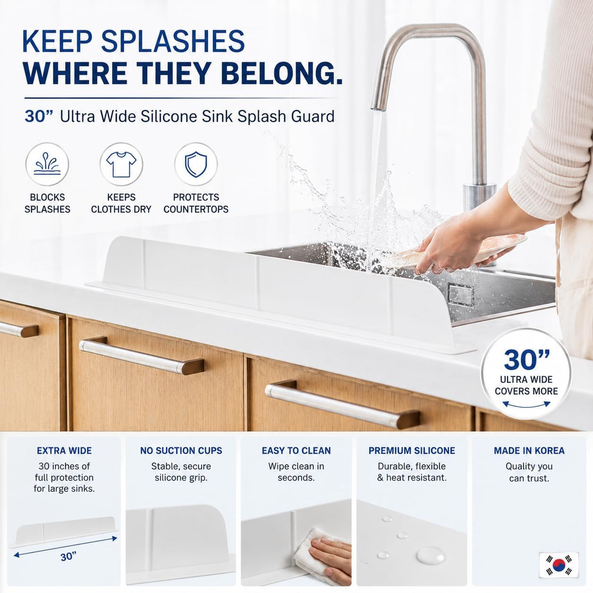 KITECHOME Sink Splash Guard