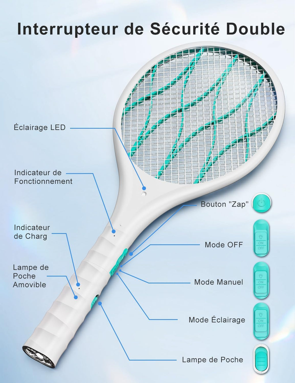 KITECHOME Electric Insect Racket