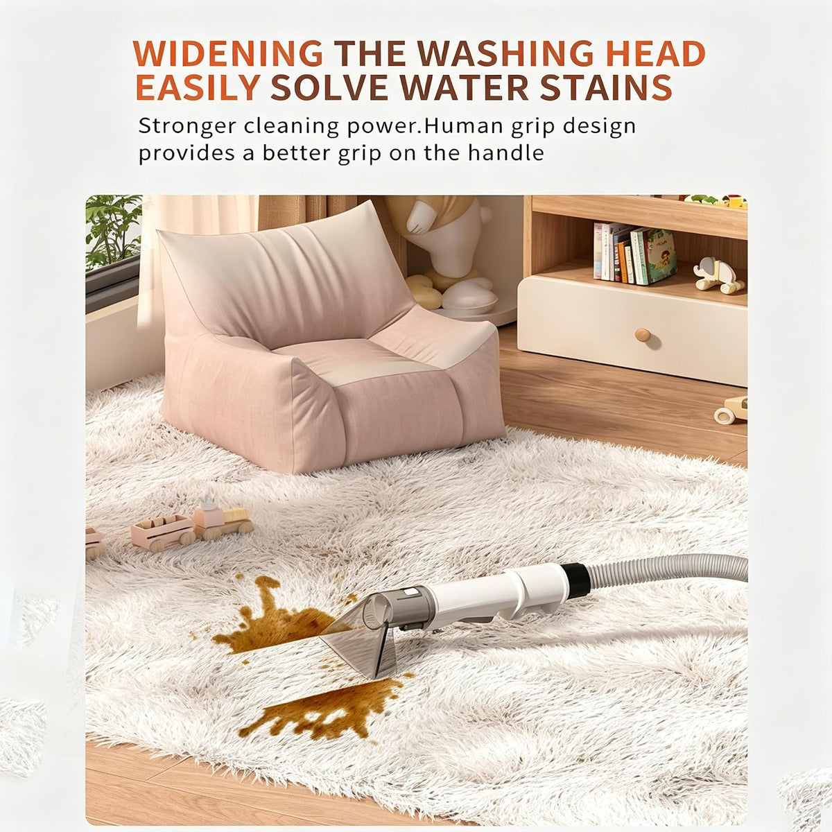 Spot Carpet Cleaner | 600W 16KPa Portable Carpet and Upholstery Cleaner | Compact and Lightweight Handheld Carpet Cleaner 1500ml Dual Tank Design | Suitable for Sofa Carpets/Rugs/Stairs