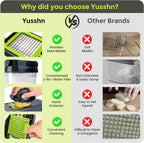 Yusshn Vegetable Chopper,12-in-1 Multifunctional Food Chopper,Professional Onion Chopper with 7 Blades,Vegetable Cutter with Container for Salad,Potato,Carrot,and Garlic; Essential Kitchen Tool