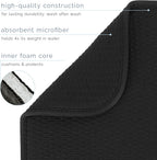 S&T INC. Extra Large 18" x 24" Absorbent Microfiber Dish Drying Mat with Diamond Texture, Black