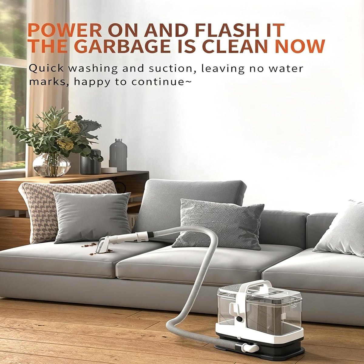 Spot Carpet Cleaner | 600W 16KPa Portable Carpet and Upholstery Cleaner | Compact and Lightweight Handheld Carpet Cleaner 1500ml Dual Tank Design | Suitable for Sofa Carpets/Rugs/Stairs