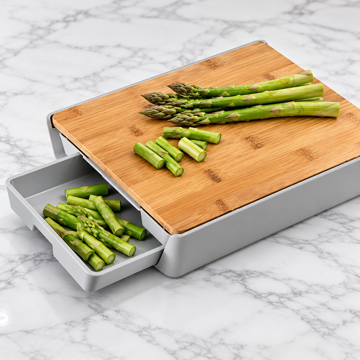 Multifunctional Bamboo Cutting Board Drawer Type Chopping Board Kitchen Tool